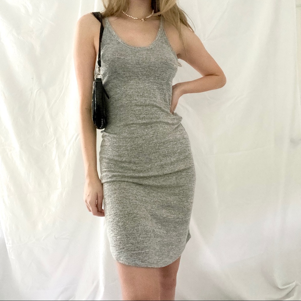 Wilfred Free grey backless tank midi dress